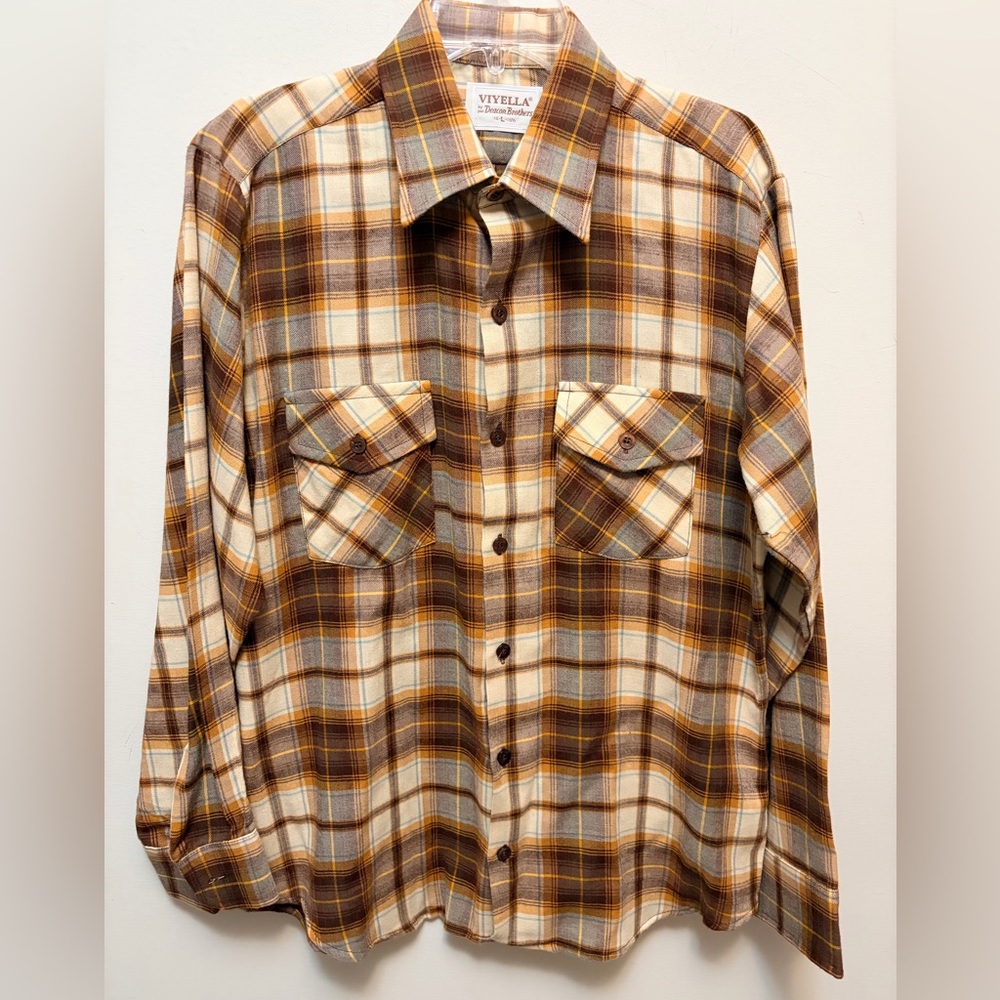 Vintage VIYELLA by Deacon Brothers Plaid Wool Blend Button Up Shirt